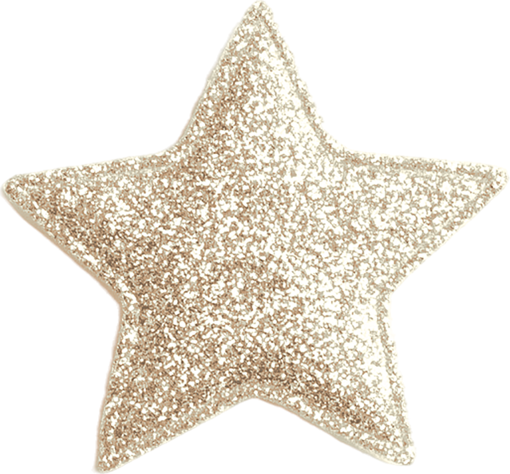 Junettes club - sticker étoile beige pailleté